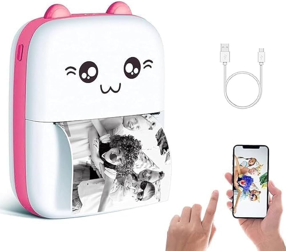 IMMUTABLE Mini Printer 2 Roll Bluetooth Portable Label Printer of Print AZX12 Multi-function Color Label Printer