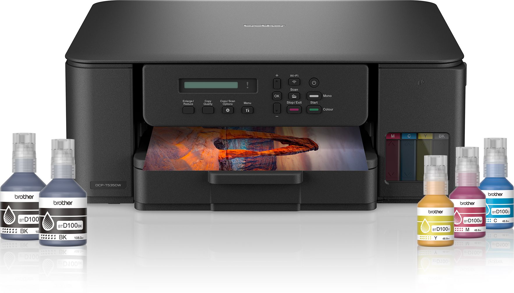 brother DCP-T535DW Multi-function WiFi Color Ink Tank Printer (Borderless Printing) for Print/Copy/Scan with 128MB Memory, Print Pages Upto 15K in Black & 5K in Color Each (CMY), Auto Duplex 2-Sided Printer-image-9