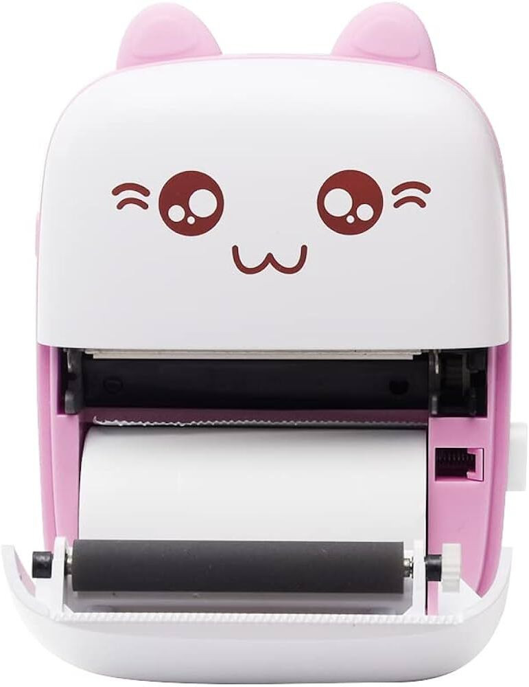IMMUTABLE Mini Printer, Fast Paper Output Self-Adhesive for3 ROOL (Pink)WDQ1 Multi-function Monochrome Label Printer image 1