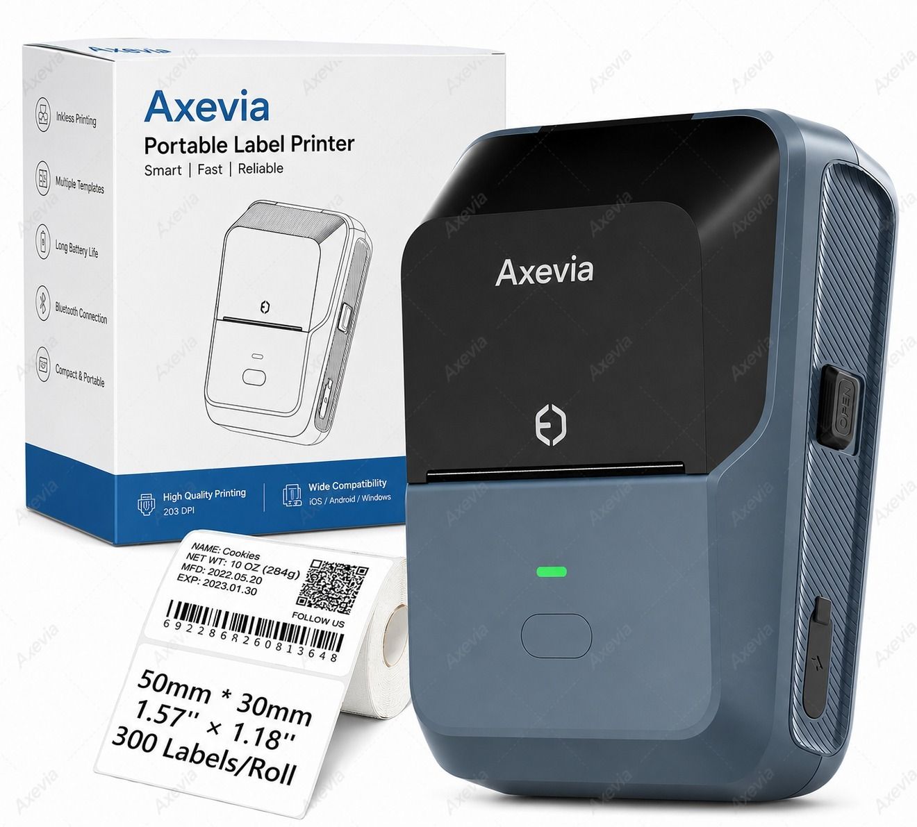 Axevia Bluetooth Thermal Label Printer for Business Inkless Mini | Batch Cloud Printing Multi-function Monochrome Label Printer-picture-31