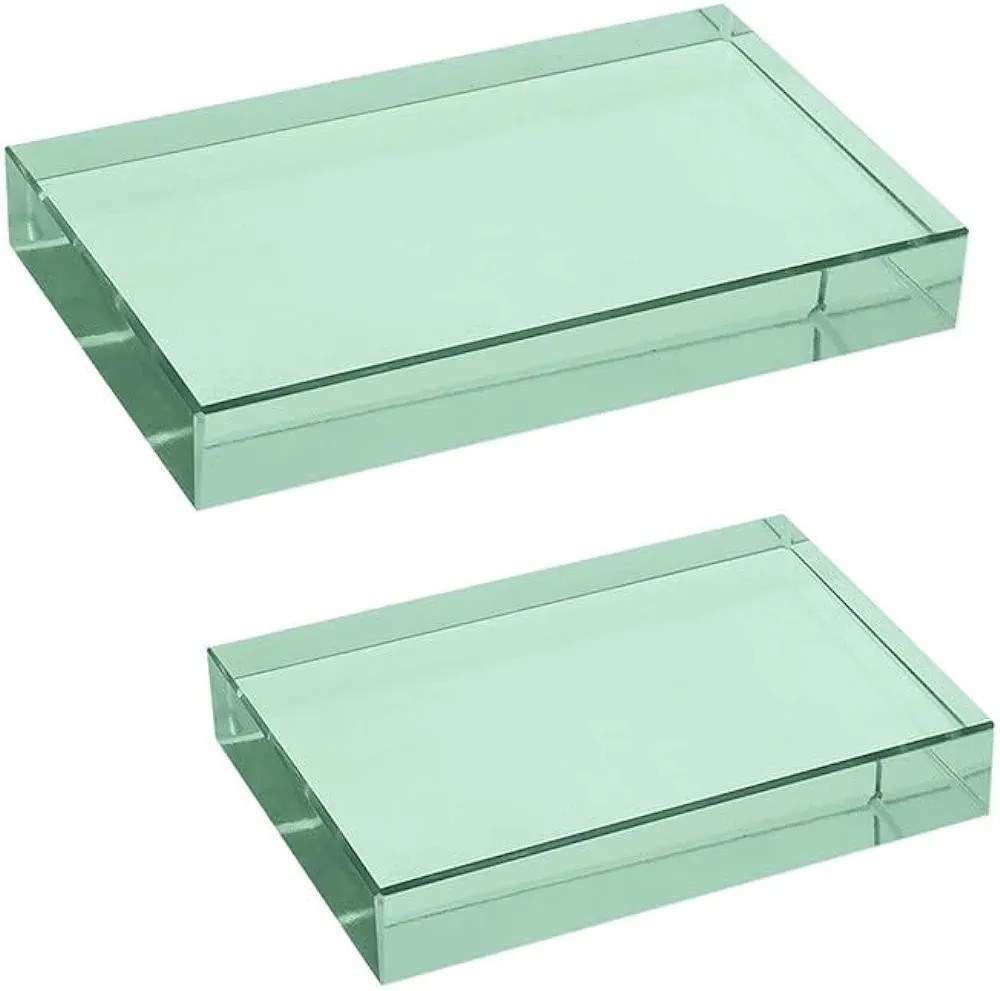 cometek Rectangular Refraction Slab/Block, 75mm x 50mm x 18mm - Grounded Edges Solid Prism image 1