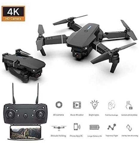 PROFLY E88 Pro 4K Foldable Drone with FPV Live Video, Gesture Selfie, 3D Flips 2.4 GHz AM4 4 Core Processor Designed for Workstation-image-25