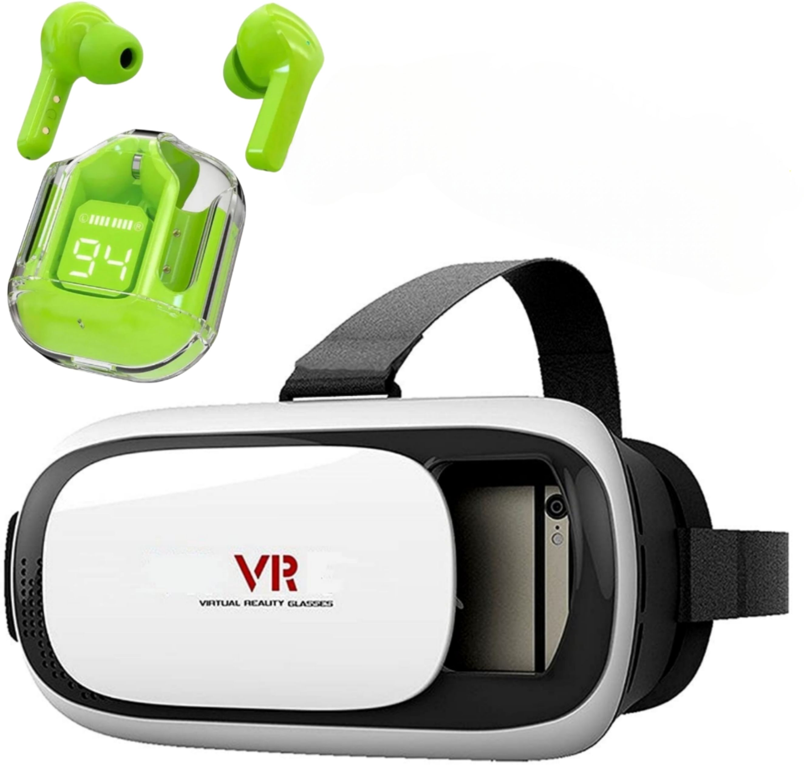 XRise VR Box Virtual Reality Headset with Ultrapods TWS Earbuds for Music & Gaming 2.4 GHz AM3 2 Core Processor Designed for Mobile-image-22