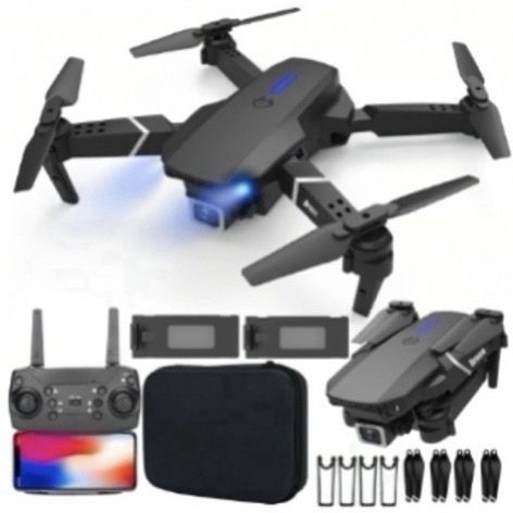 TechMovo E88 Pro Foldable 4K Drone | Dual Camera FPV WiFi Quadcopter & 2 Battery Pack 2.6 GHz AM4 4 Core Processor Designed for Server-image-2