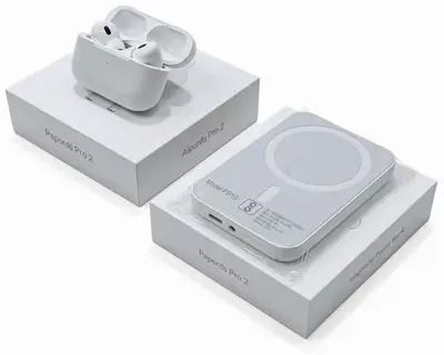 MagPulse AirPods 2 Pro MagSafe Powerbank Combo | Bluetooth Earbuds with Silicon case free 5.3 GHz AM2 2 Core Processor Designed for Mobile