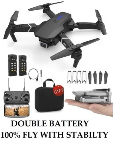 DroneVibe E88 Pro Sporty Fold Cam Flyer with Flip Action & Beginner Guard Mode 2.4 GHz AM4 4 Core Processor Designed for Workstation