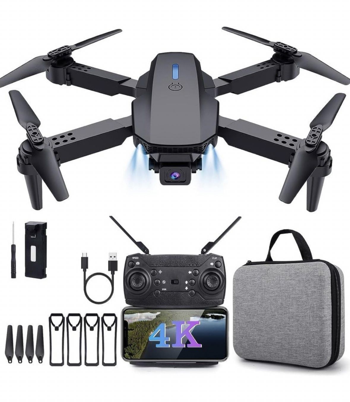 VortexFly Drone E88 Pro Foldable 4K Camera with FPV, Altitude Hold & 3D Stunt Flips 2.4 GHz AM2+ 2 Core Processor Designed for Workstation-image-35