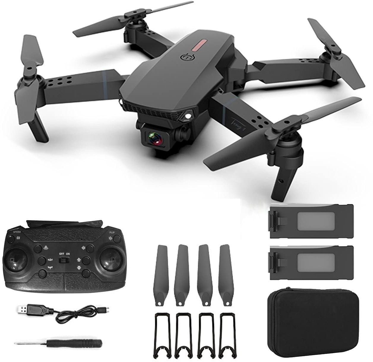 DroneVibe E88 Pro Gesture Selfie Flyer with WiFi Sync & Multi-Speed Control 2.4 GHz AM4 4 Core Processor Designed for Workstation