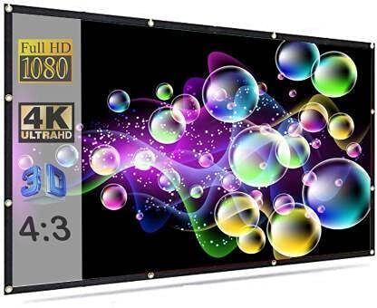 XTECTORVIEW 100 Inch Foldable Projector Screen 4:3 Ratio Wrinkle-Free Matte White Projection Projector Screen (Width 214 cm x 152 cm Height)-image-4