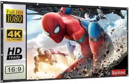 Spline 73 Inch- 5.4Ft x 3Ft (foldable) 16:9 Eyelet Projector Screen (W) 64 x 36 In (H) Projector Screen (Width 162 cm x 91.44 cm Height)-image-36