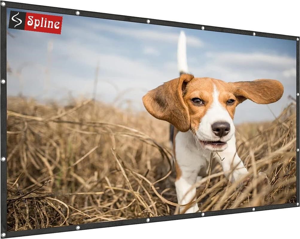 Spline 84 inch 4K 16:9 Portable Eyelet Foldable for Home Anti-Crease Indoor Outdoor Projector Screen (Width 186 cm x 105 cm Height)-image-41