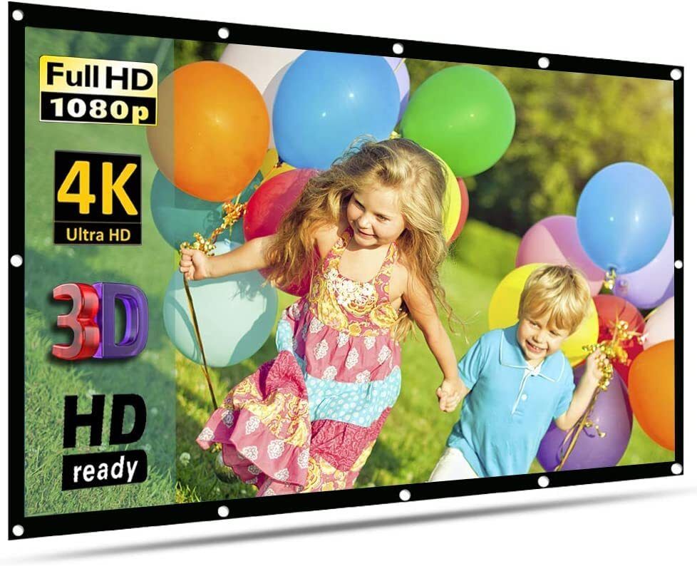 QUARSON 70 inch Projector Screen,4K 16:9 Portable Eyelet Premium Video Foldable screen Projector Screen (Width 155 cm x 87 cm Height)-image-42
