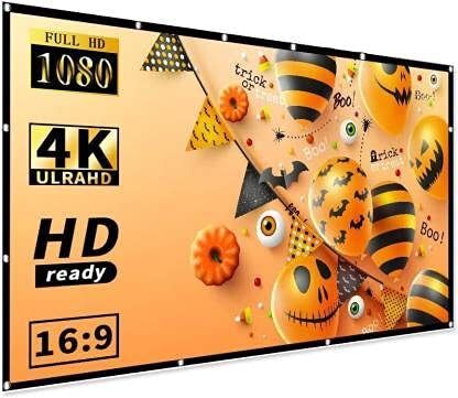 XTECTORVIEW 100 Inch Foldable Projector Screen | 16:9 3D HD 4K Matte White Projection Screen Projector Screen (Width 221 cm x 124 cm Height)-image-13