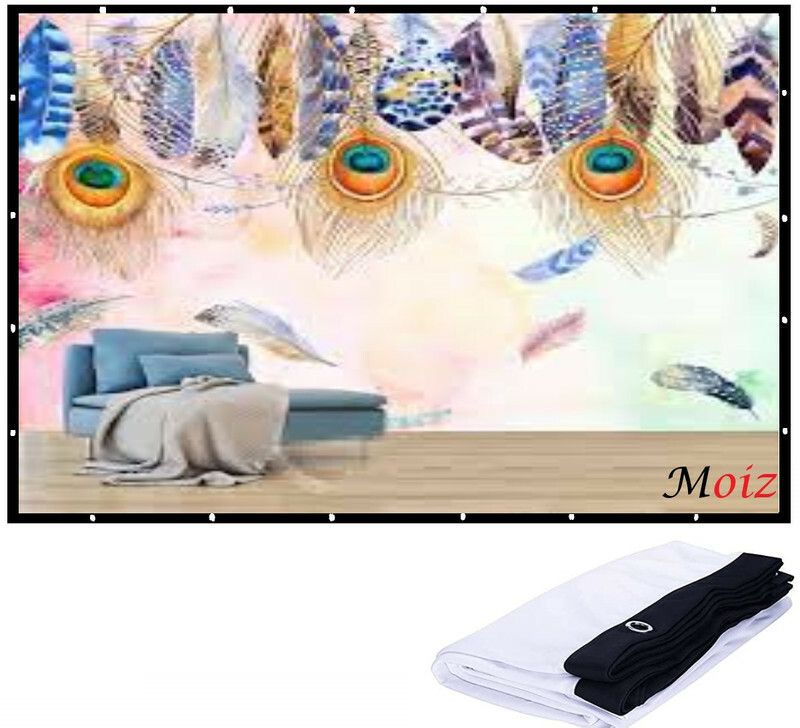 Moiz 150 Inch- 10Ft x 8Ft-Anti-Creased-Foldable Anti-Light 16:9 4K Eyelet Full HD 3D Projector Screen (Width 332 cm x 187 cm Height)-image-19