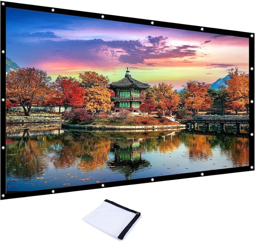 XTECTORVIEW 100 inch Projector Screen,4K 16:9 Portable Foldable Anti-Crease Indoor Outdoor Projector Screen (Width 221 cm x 124 cm Height)-image-14