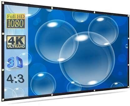 QUARSON 84 inch Projector Screen,4K 4:3 Portable Eyelet Premium Video Foldable screen Projector Screen (Width 171 cm x 128 cm Height)-image-32