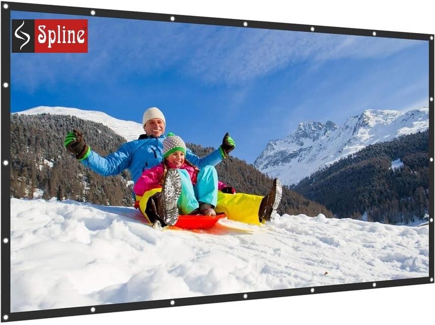 Spline 5feet x 5feet 4K Portable Eyelet Foldable for Home Anti-Crease Indoor Outdoor Projector Screen (Width 152 cm x 152 cm Height)-image-10