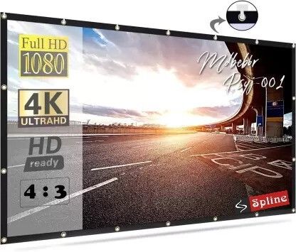 Spline 86 Inch Diagonal, 4:3 Ratio Supports UHD-3D-4K 69In x 52In Foldable Anti-Crease Projector Screen (Width 175 cm x 132 cm Height)-image-26