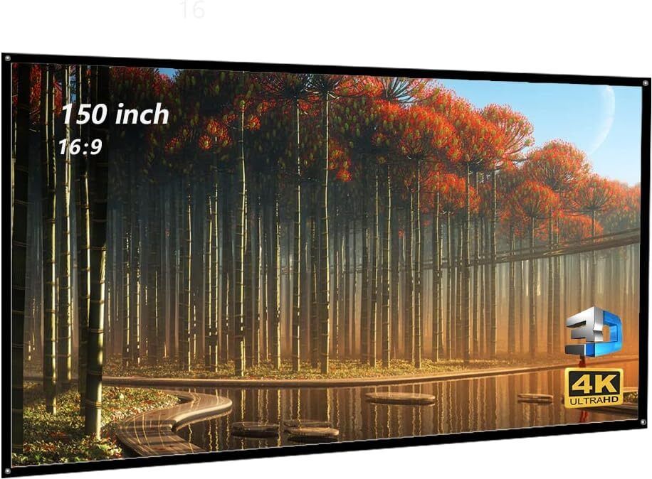 ZIOZY 150-inch Large Projector Screen 16:9 Hanging Projection Movie Washable Fold-able Projector Screen (Width 332 cm x 187 cm Height)-image-18