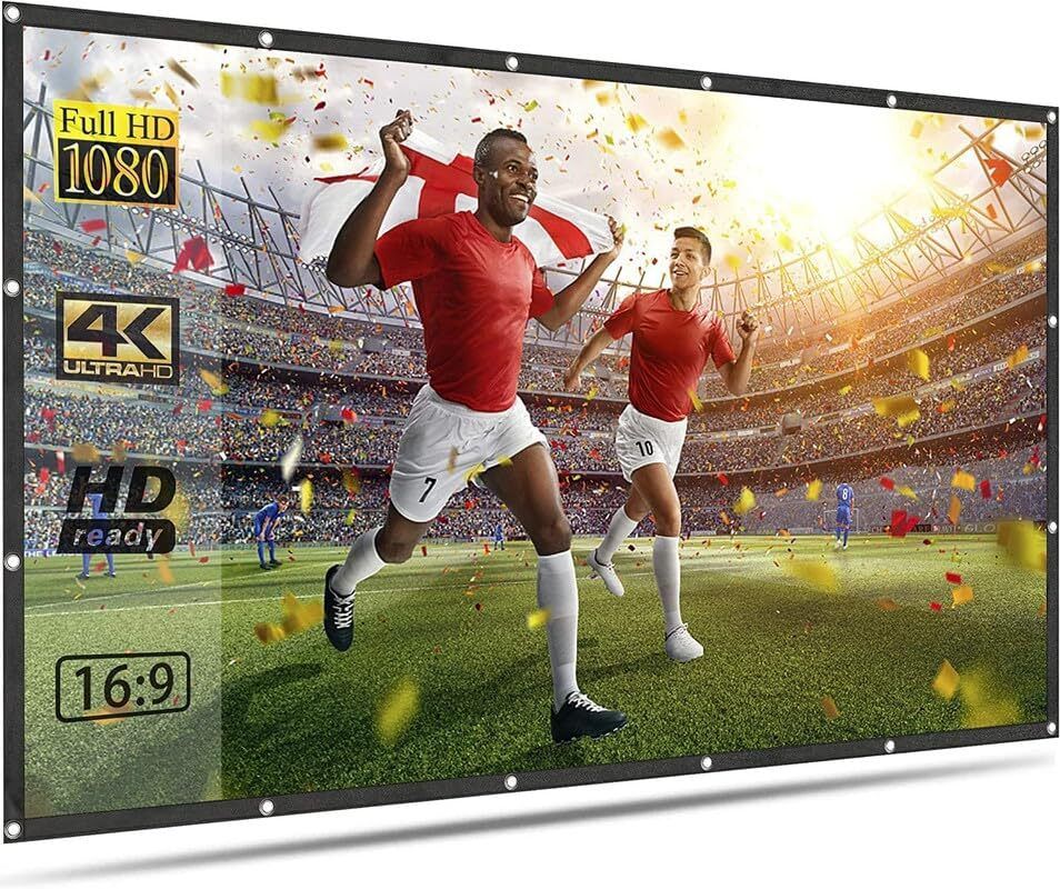 XTECTORVIEW 106 Inches Foldable Projector Screen 16:9 | Portable HD Projection Wall Mount Projector Screen (Width 235 cm x 133 cm Height)-image-6