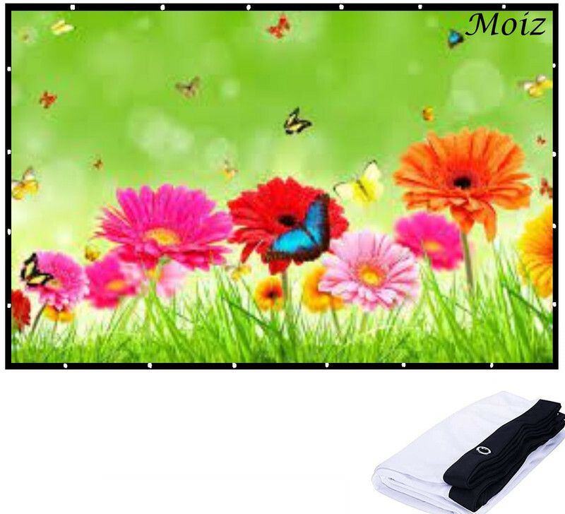 Moiz 110 inch 4K HD 16:9 Portable Video Foldable Anti-Crease Indoor Outdoor full HD Projector Screen (Width 243 cm x 137 cm Height)-image-30