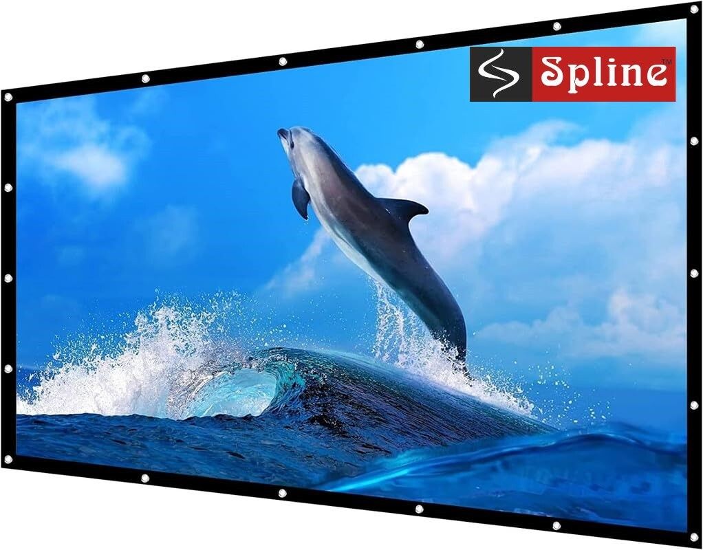 Spline 6feet x 6feet 4K Portable Eyelet Foldable for Home Anti-Crease Indoor Outdoor Projector Screen (Width 183 cm x 183 cm Height)-image-25