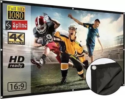 Spline 92 Inches Diagonal (7 Ft. x 4 Ft.) 16:9 Projector Screen (W) 84 x 48 Inch (H) HD Projector Screen (Width 214 cm x 122 cm Height)-image-1