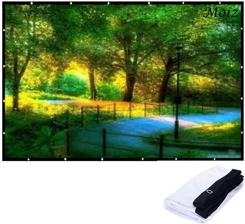 Moiz 77 Inch- 5.8Ft x 3.1Ft Anti-Creased, Foldable Anti-Light,16:9 4K Eyelet full HD Projector Screen (Width 170 cm x 96 cm Height)-image-31