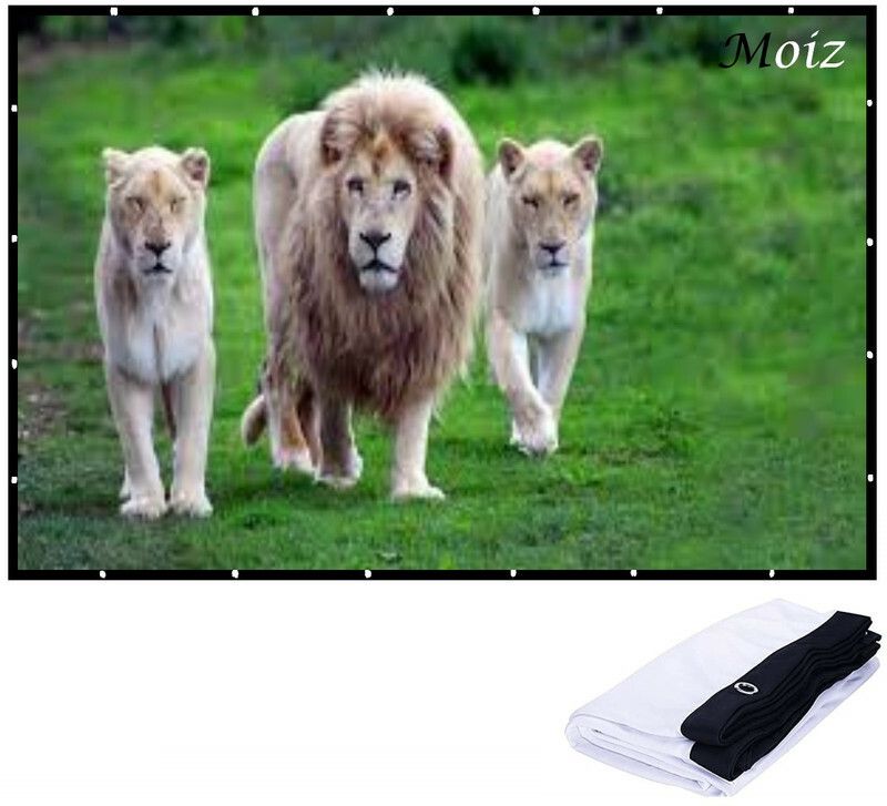 Moiz 92 Inch- 6.5Ft x 3.6Ft Anti-Creased, Foldable Anti-Light,16:9 4K Eyelet full HD Projector Screen (Width 204 cm x 114 cm Height)-image-37