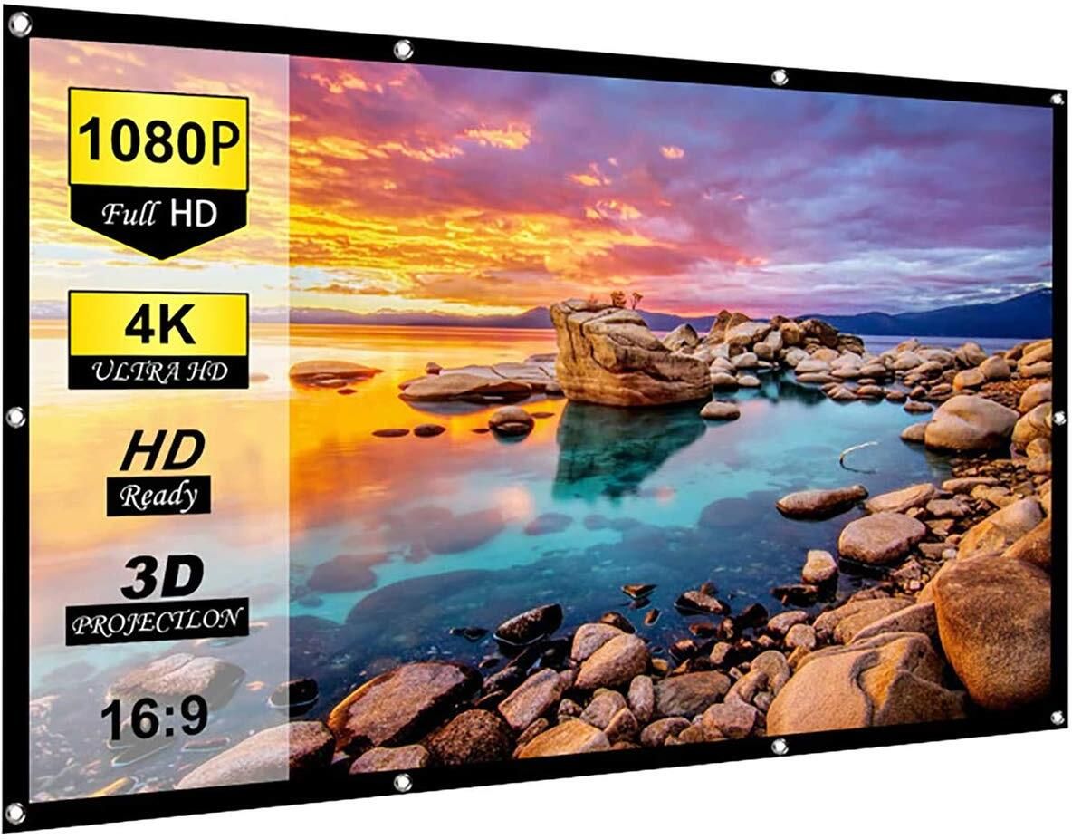 XTECTORVIEW 133 Inch Foldable Projector Screen 16:9 Ratio HD Matte White Portable Projection Projector Screen (Width 305 cm x 183 cm Height)-image-48