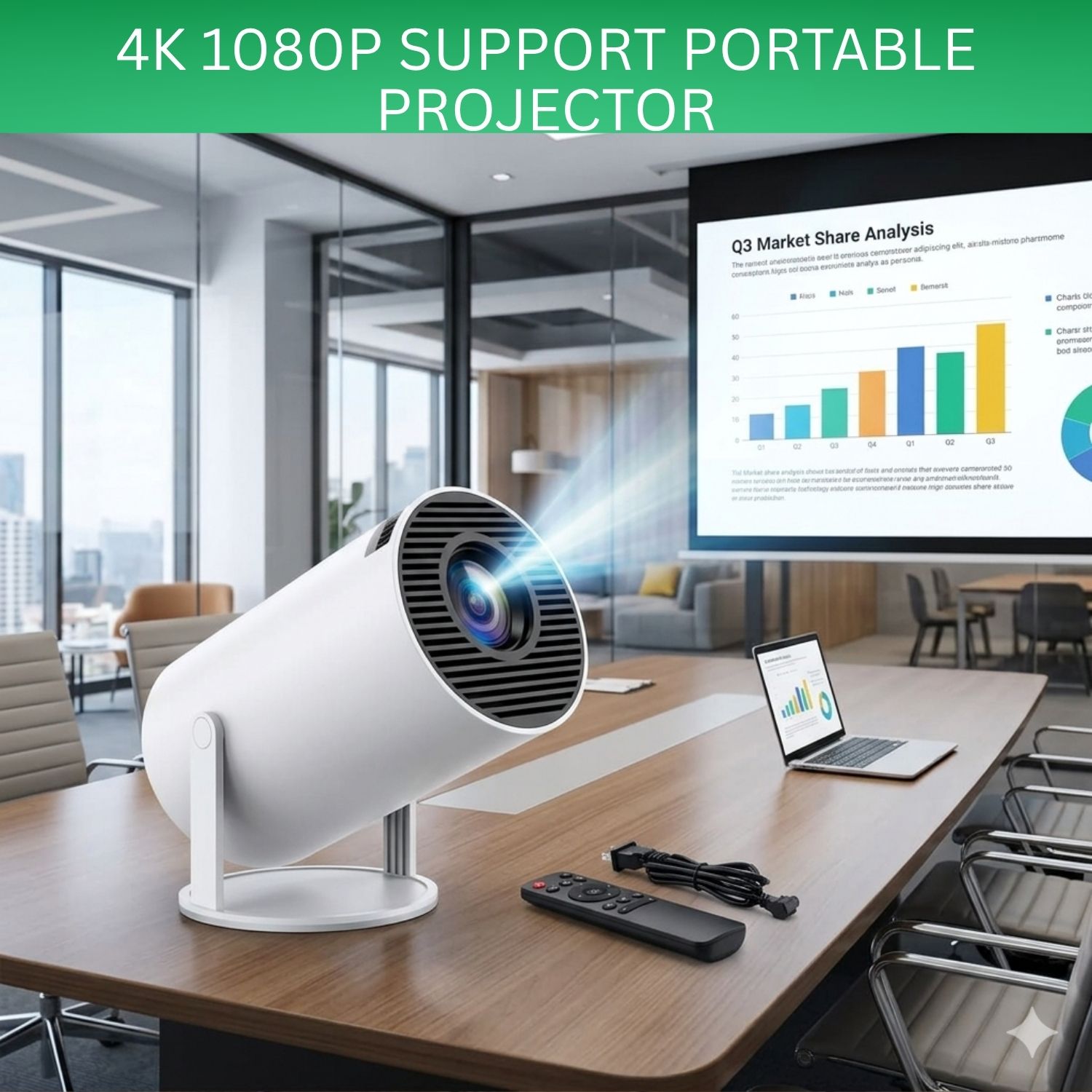 SYARA Projector, 4K 1080P Full HD Projector, WiFi 5G Compatible With Mobile/LaptopF127 (4500 lm / 1 Speaker / Wireless / Remote Controller) Portable Projector-image-25