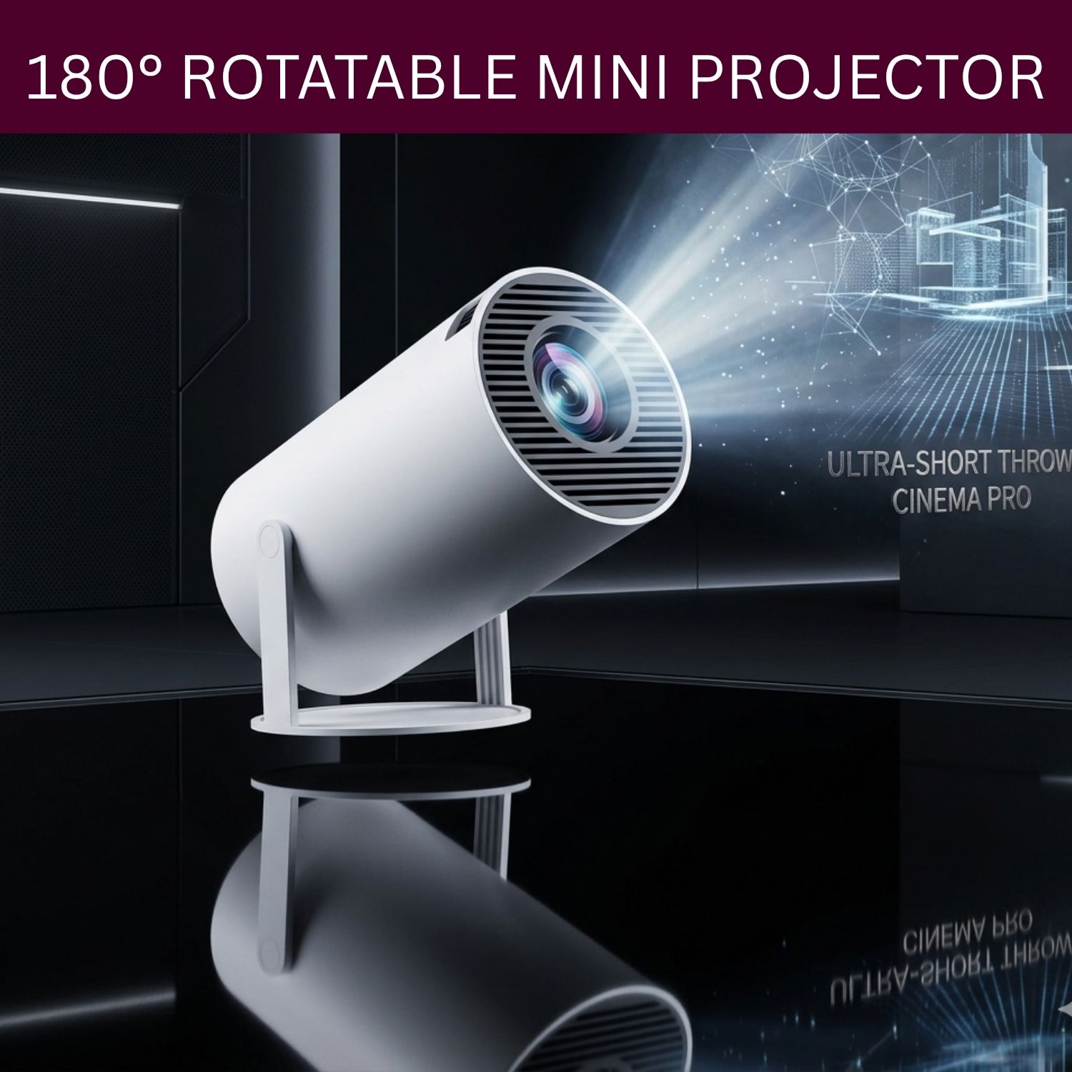 Clairbell Projector, 4K 1080P Full HD Projector, WiFi 5G Compatible With Mobile/LaptopD386 (4500 lm / 1 Speaker / Wireless / Remote Controller) Portable Projector-image-49
