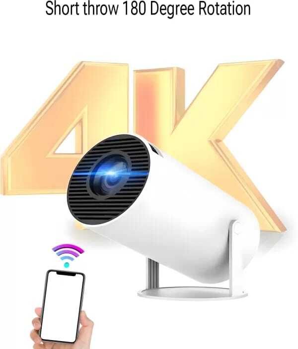 Omex 4K Android Dual Band WiFi6G (260 ANSI) Netflix Prime Hotstar Auto Keystone (4000 lm) Portable Projector-image-23