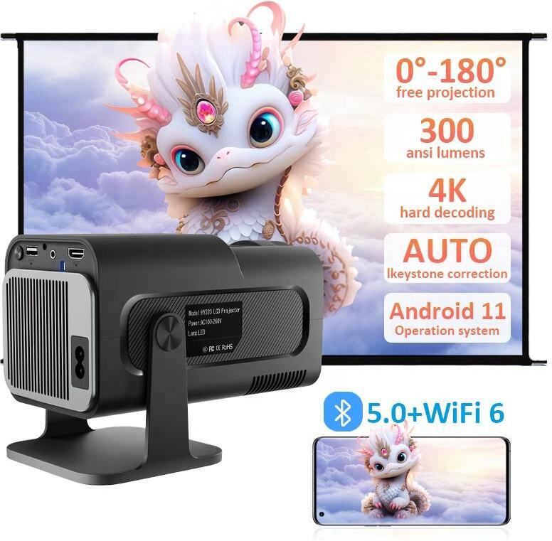 Projevox HY320 Mini LED Projector Native 1080P Android 14 Home Entertainment (5000 lm / 1 Speaker / Wireless / Remote Controller) Portable Projector-image-26