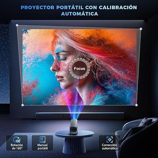 UNIKEY Portable Multimedia Projector | Android 14 | HD | Bluetooth Connectivity (8400 lm / 1 Speaker / Wireless / Remote Controller) Portable Projector-image-42