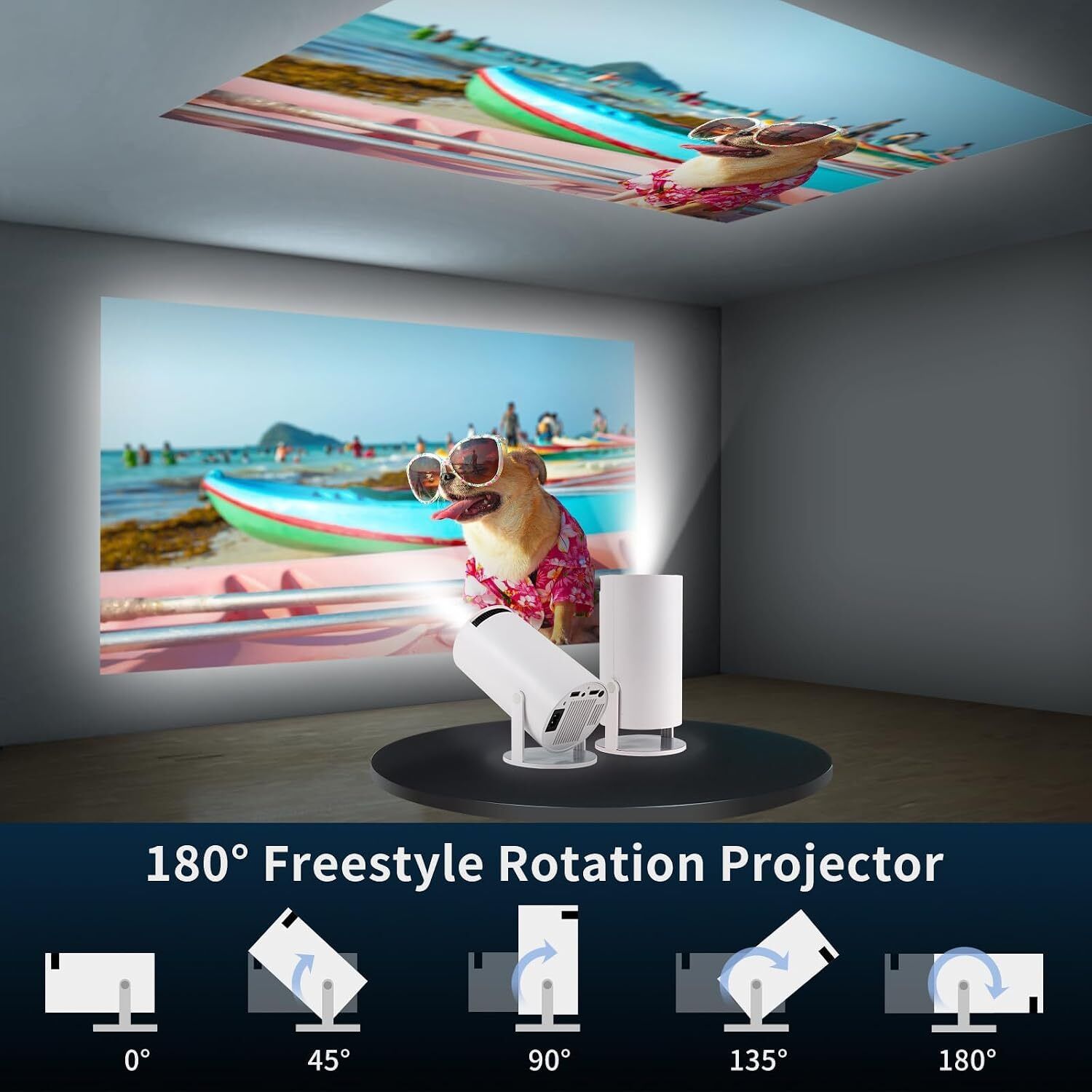 Voltegic Compact Mini Projector with Bluetooth & WiFi for Entertainment (6000 lm / 1 Speaker / Wireless / Remote Controller) Portable Projector-image-28