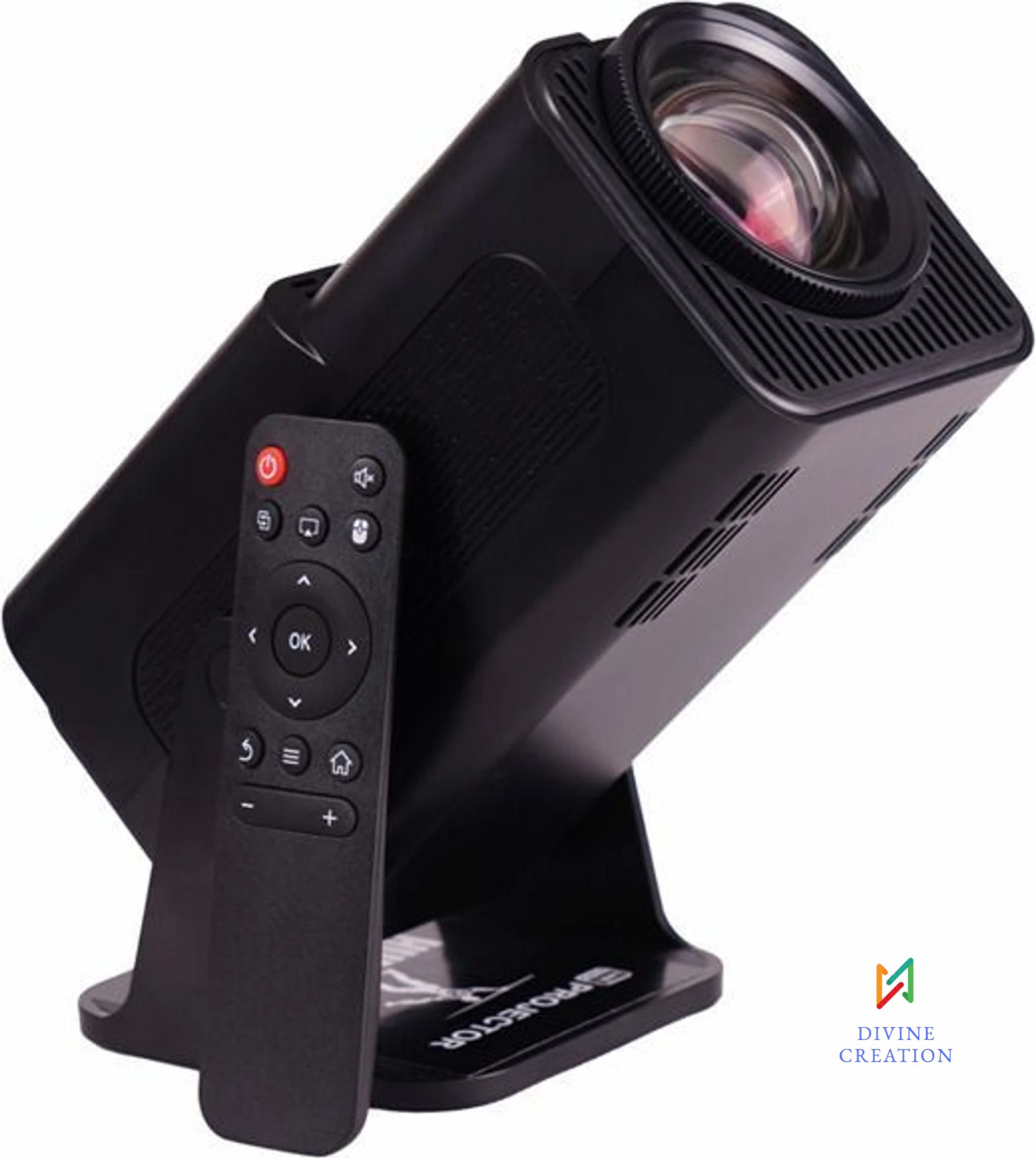 Divine creation HY320 Mini 4K Support Smart Android 13 Projector with WiFi 6 HD Home Theater J88 (5000 lm / Wireless / Remote Controller) Portable Projector-image-11