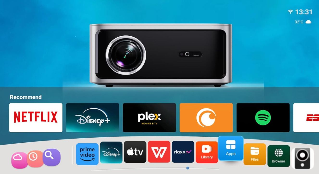 Toptro Power Pro Max Projector,Dolby Atmos,100% Certified Net - Flix, Prime,24000 Lumen (24000 lm / Wireless / Remote Controller) Portable Projector-image-12