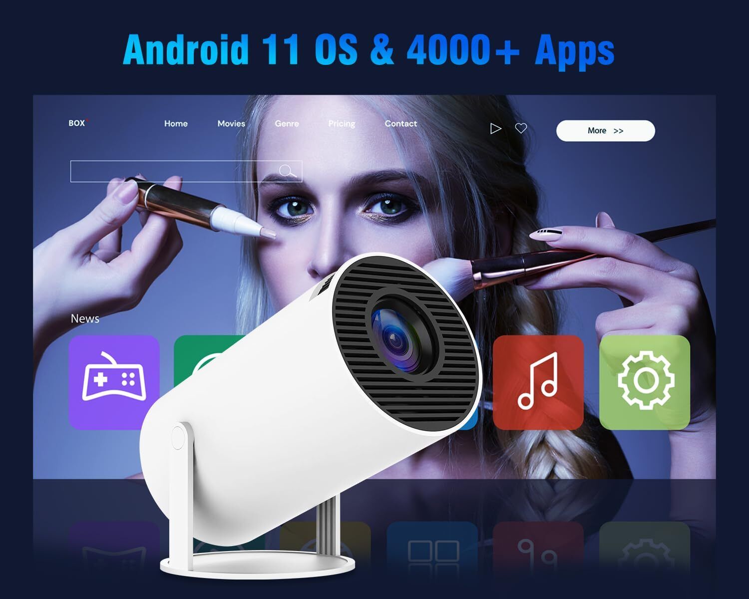 Voltegic Smart LED Projector Compatible with Mobile, Laptop & TV Stick (6000 lm / 1 Speaker / Wireless / Remote Controller) Portable Projector-image-19