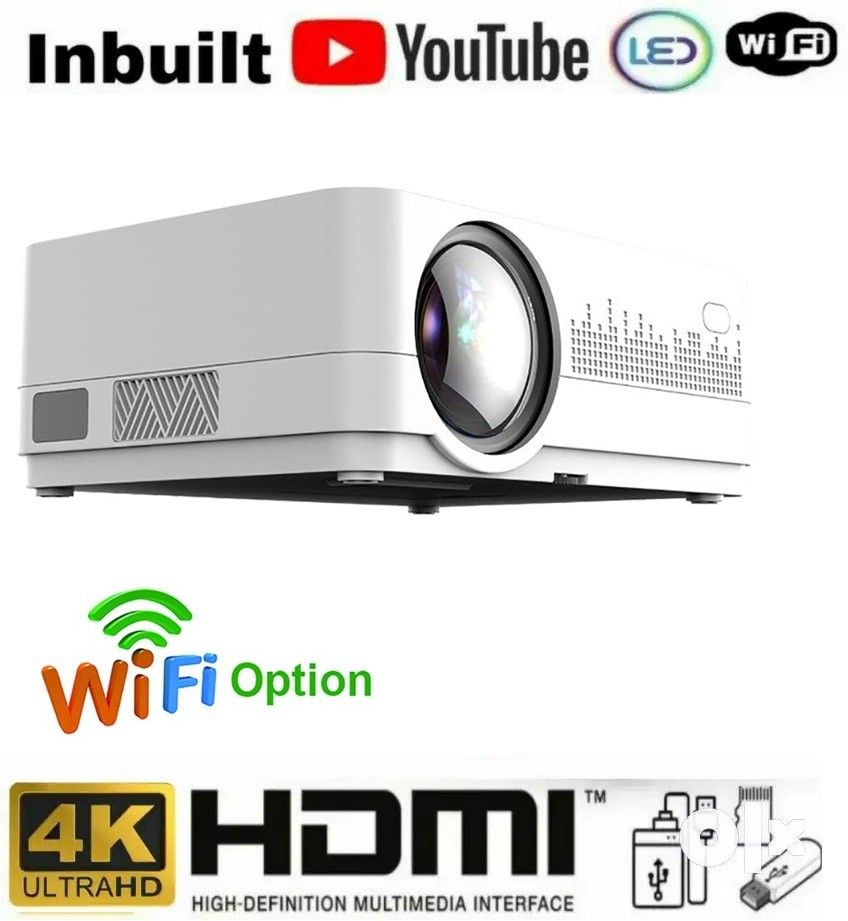 IBS HD WIFI YOUTUBE MIRACAST ACCESS 1080P Home Theater Multimedia Multi-Screen (4700 lm) Portable Projector-image-14