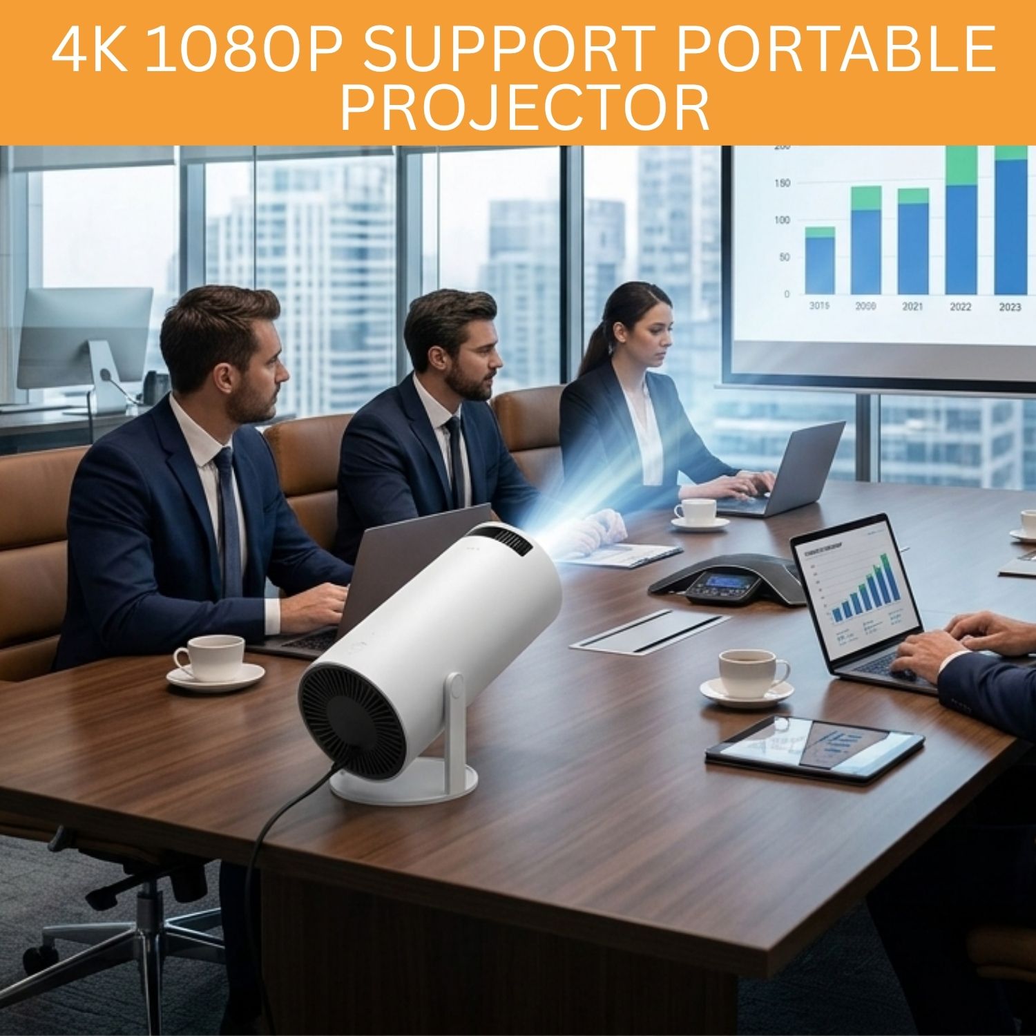 YAROH Projector, 4K 1080P Full HD Projector, WiFi 5G Compatible With Mobile/LaptopM375 (4500 lm / 1 Speaker / Wireless / Remote Controller) Portable Projector-image-6