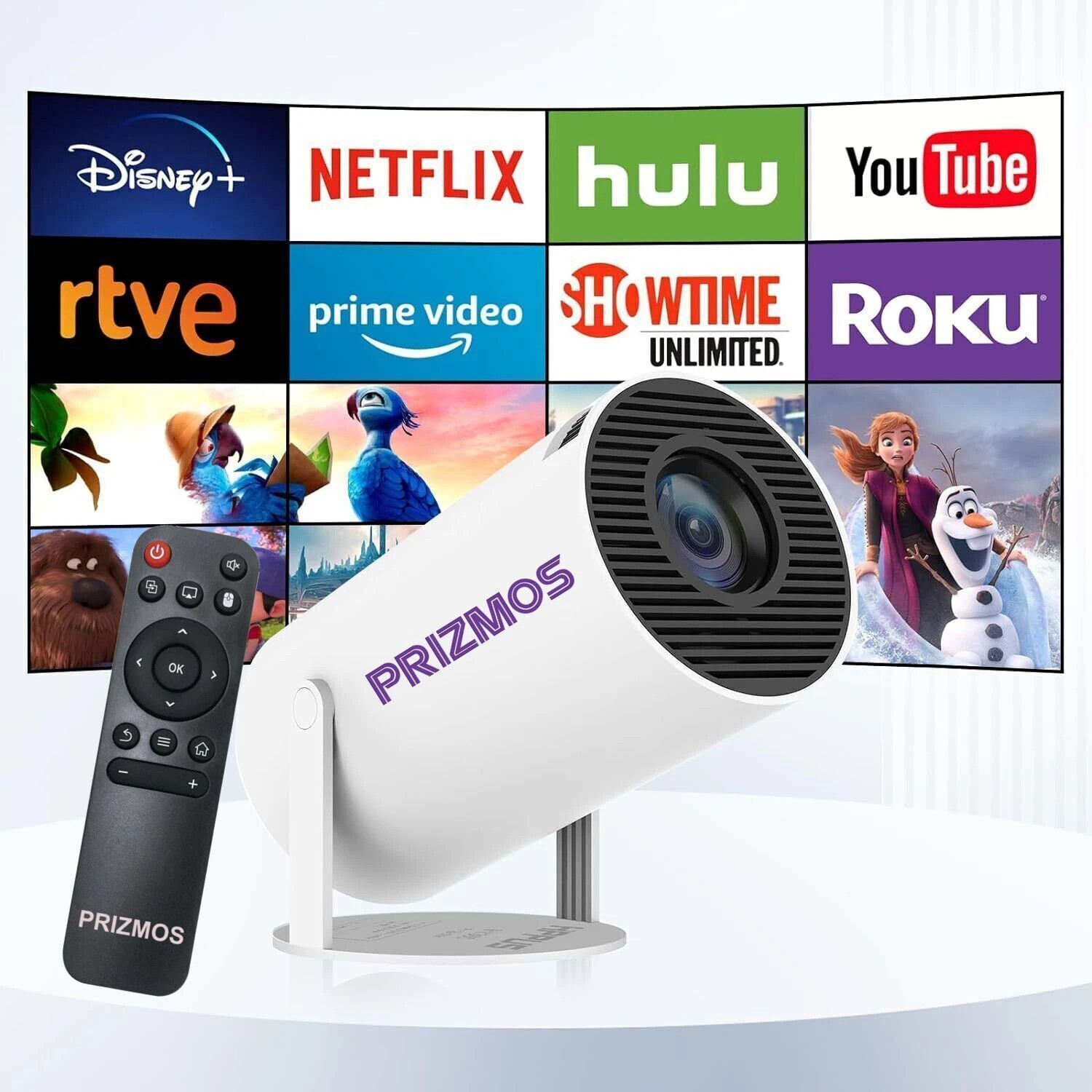 Prizmos HY300 Pro HD 1GB/8GB Android 11 Projector WiFi6 BT5.0 Auto Keystone (5000 lm / 1 Speaker / Wireless / Remote Controller) Portable Projector-image-16