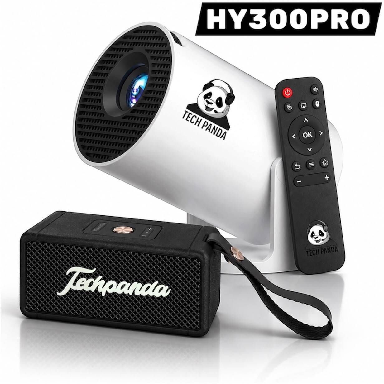 TECHPANDA HY300 PRO Smart Projector+SPEAKER WiFi 6 BT5.2 Android 14 300 ANSI 4K (300 lm / 1 Speaker / Wireless / Remote Controller) Portable Projector-image-13