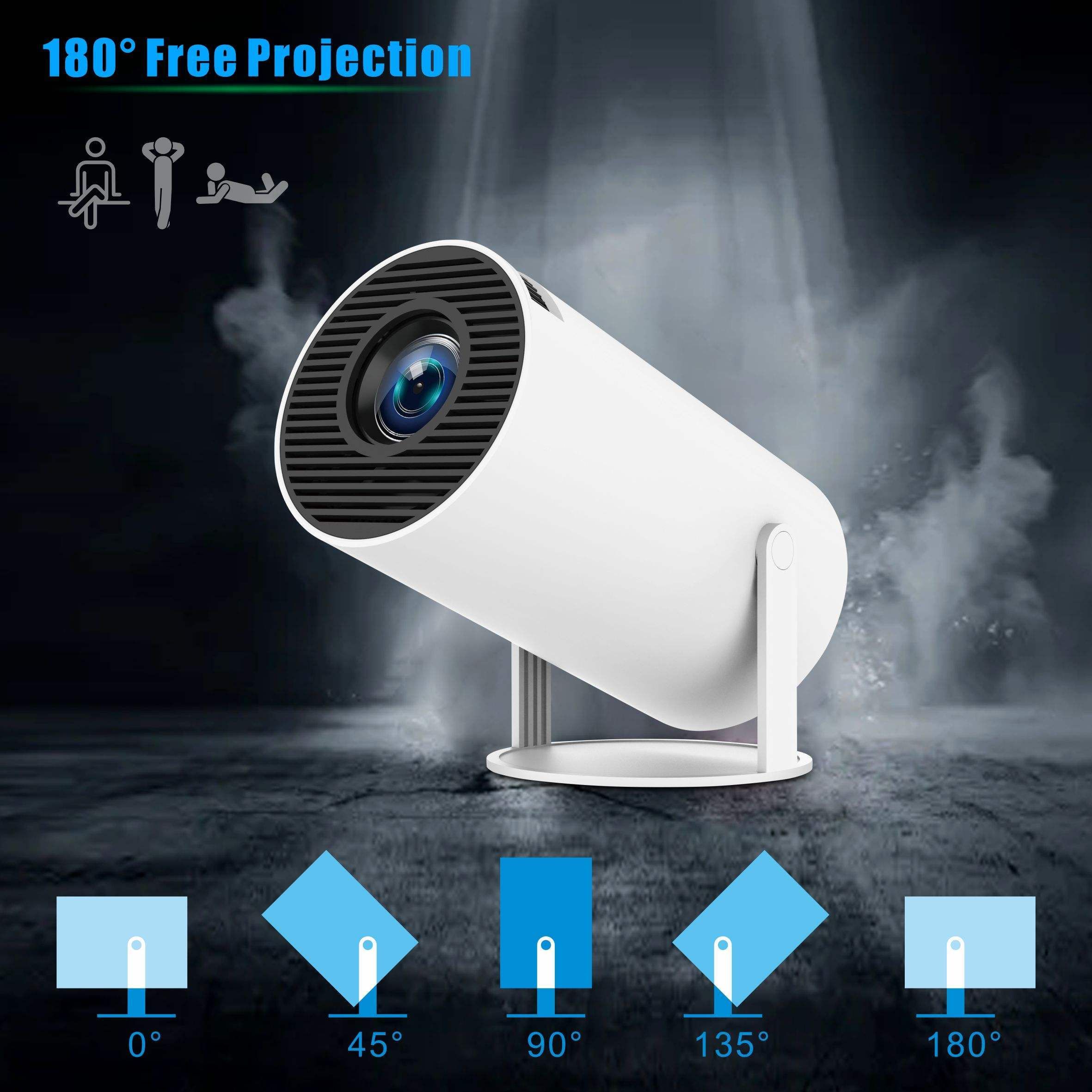 CZECH 4k Projector Mini Projector With WiFi & Bluetooth in Good Quality QYW22 Projector Screen (Width 115.5 cm x 44.5 cm Height)-image-48