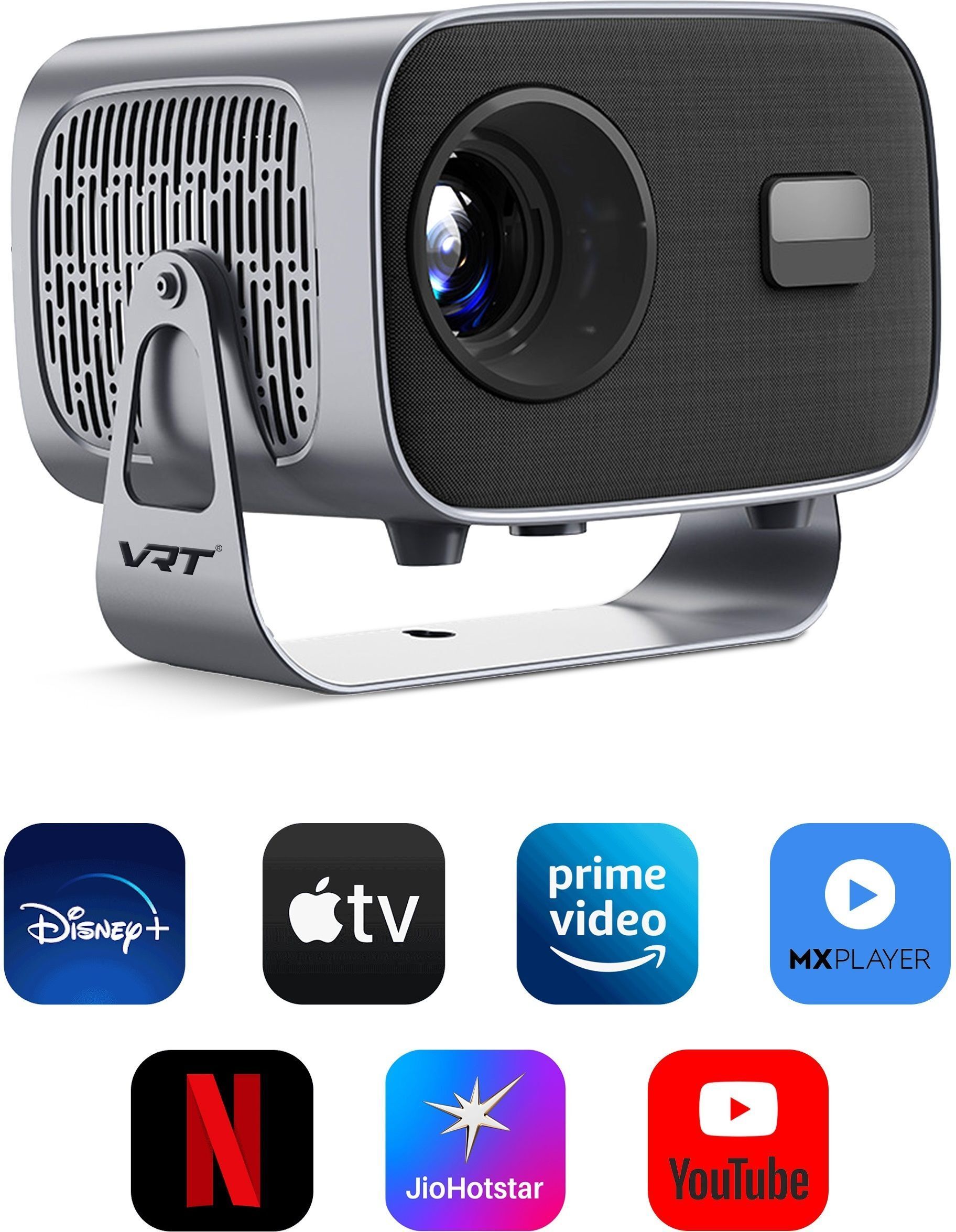 VRT Smart Mini Projector N900 |Android 13, 1080p, 4K Support, Wi-Fi 6, Auto Keystone (500 lm / 1 Speaker / Wireless / Remote Controller) Portable Projector-image-44