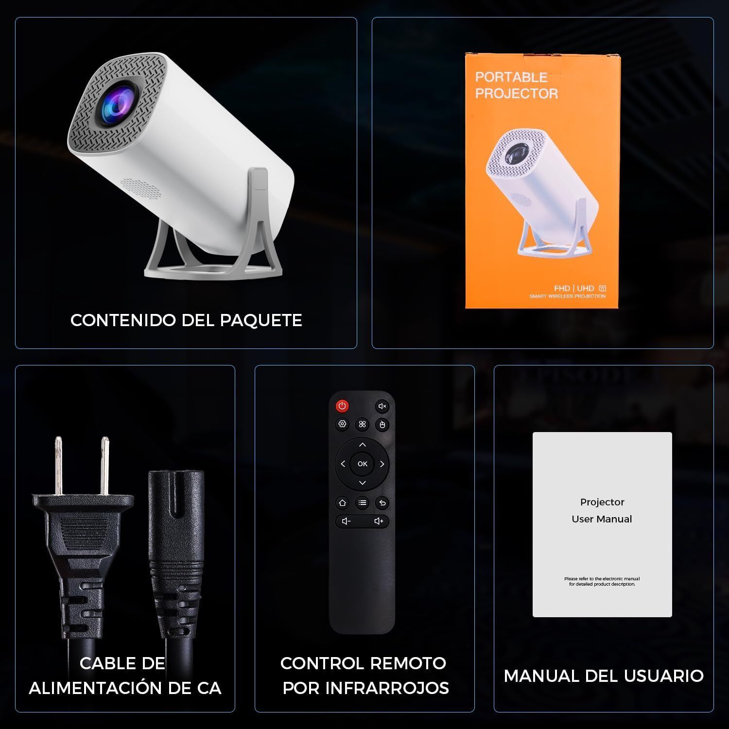 Voltegic S40 HD Mini Projector for Home Theater, Office & Education (6000 lm / 1 Speaker / Wireless / Remote Controller) Portable Projector-image-11