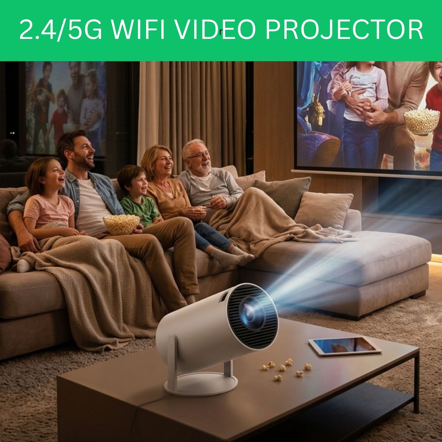 FRONY Projector, 4K 1080P Full HD Projector, WiFi 5G Compatible With Mobile/LaptopS195 (4500 lm / 1 Speaker / Wireless / Remote Controller) Portable Projector-image-24