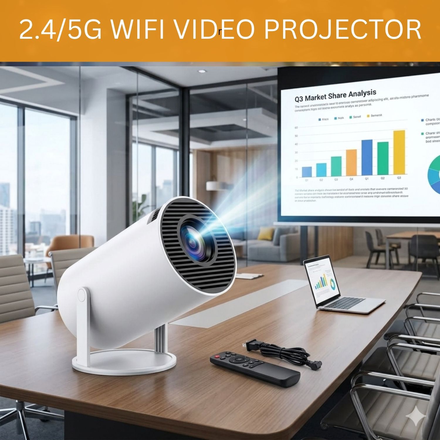 GUGGU Projector, 4K 1080P Full HD Projector, WiFi 5G Compatible With Mobile/LaptopH473 (4500 lm / 1 Speaker / Wireless / Remote Controller) Portable Projector-image-40