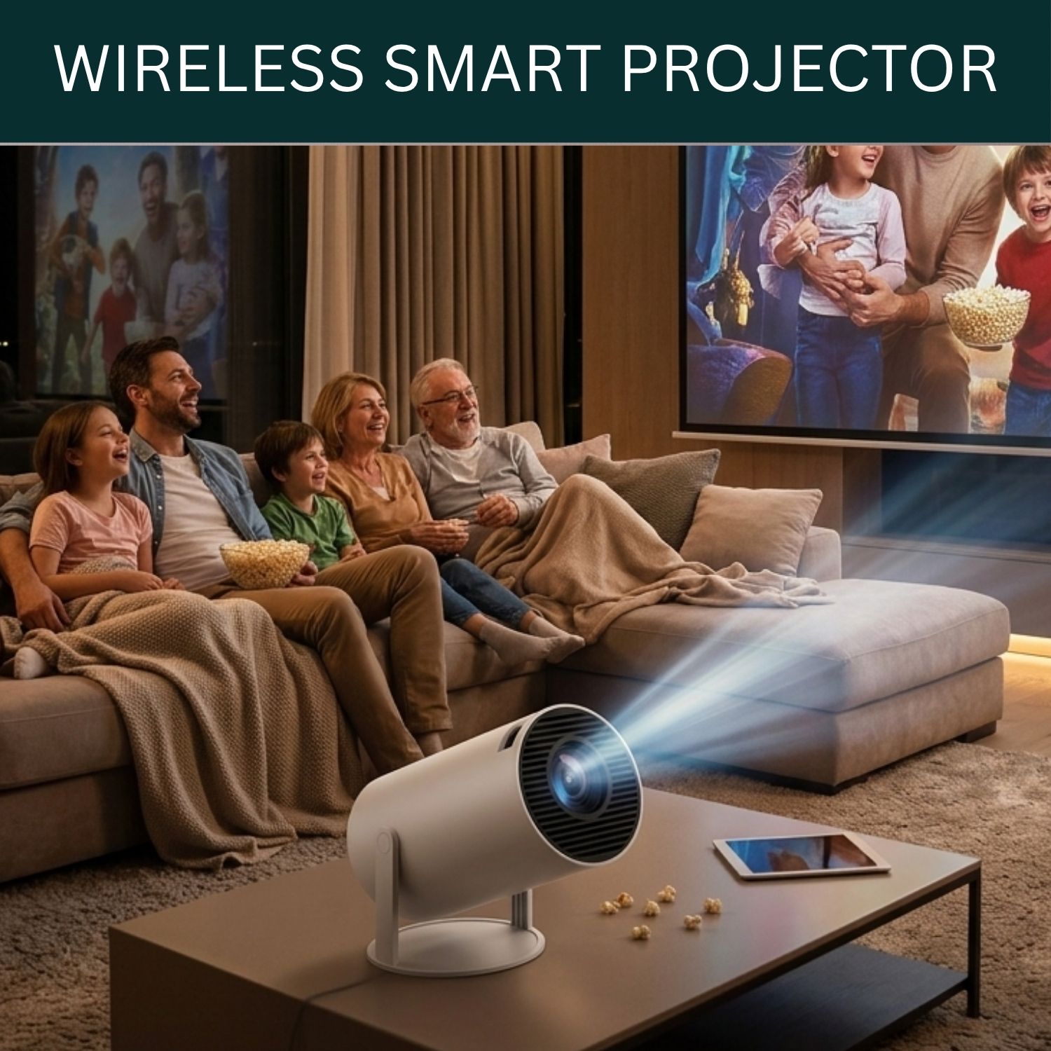 SYARA Projector, 4K 1080P Full HD Projector, WiFi 5G Compatible With Mobile/LaptopF460 (4500 lm / 1 Speaker / Wireless / Remote Controller) Portable Projector-image-15