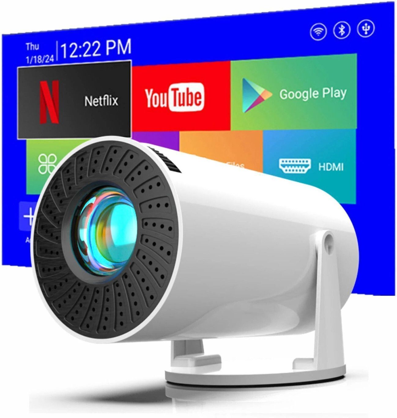 NKY 4K LED Projector with Android 11, Wifi, Bluetooth, Built in Speaker A8 (5000 lm / 1 Speaker / Wireless / Remote Controller) Portable Projector-image-26
